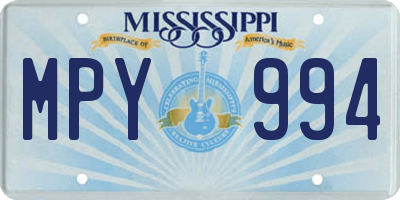 MS license plate MPY994
