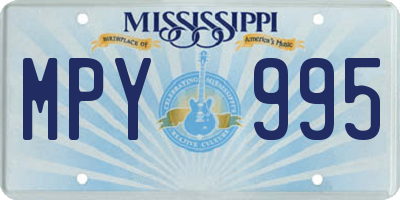 MS license plate MPY995