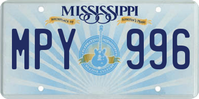 MS license plate MPY996