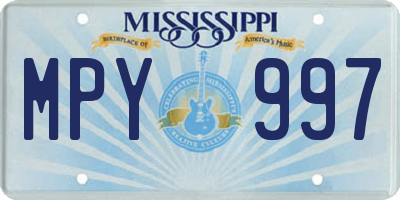 MS license plate MPY997