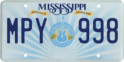 MS license plate MPY998