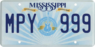 MS license plate MPY999