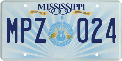 MS license plate MPZ024