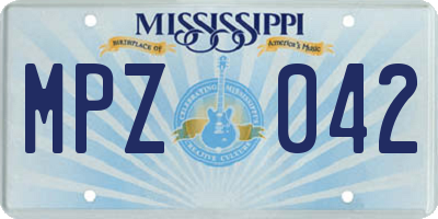 MS license plate MPZ042