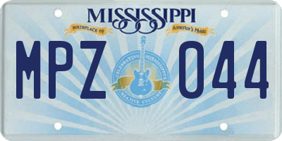 MS license plate MPZ044