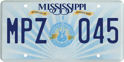 MS license plate MPZ045