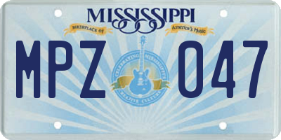MS license plate MPZ047