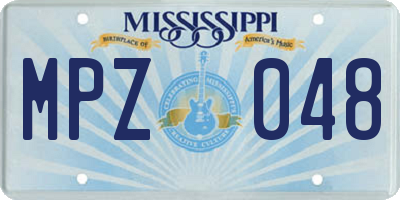 MS license plate MPZ048