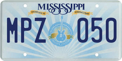 MS license plate MPZ050