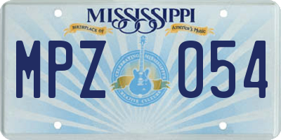 MS license plate MPZ054