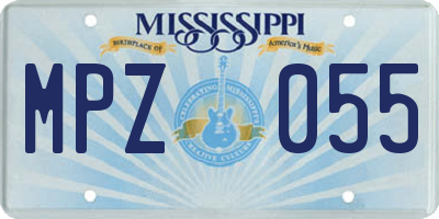 MS license plate MPZ055