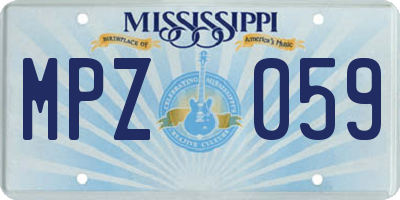 MS license plate MPZ059
