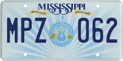 MS license plate MPZ062