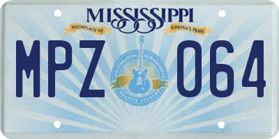 MS license plate MPZ064