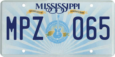 MS license plate MPZ065