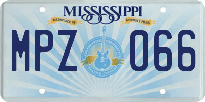 MS license plate MPZ066