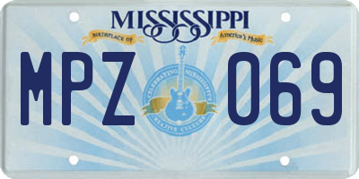 MS license plate MPZ069
