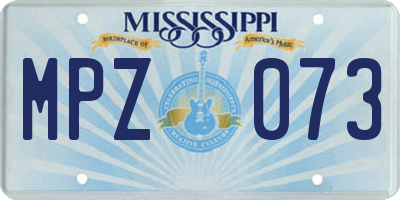 MS license plate MPZ073