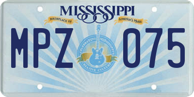 MS license plate MPZ075