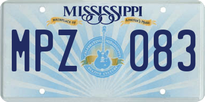 MS license plate MPZ083