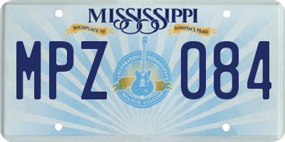 MS license plate MPZ084