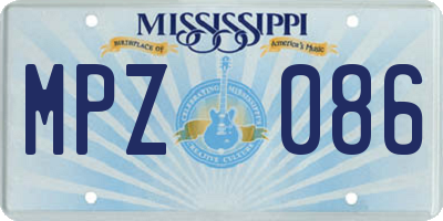 MS license plate MPZ086