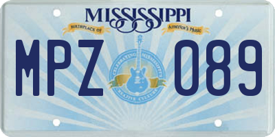 MS license plate MPZ089
