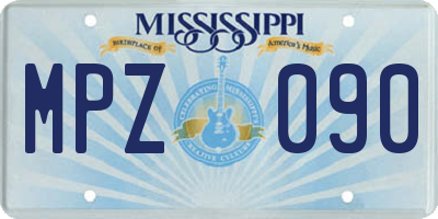 MS license plate MPZ090