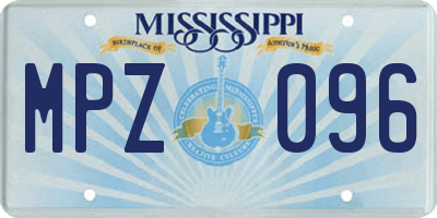 MS license plate MPZ096