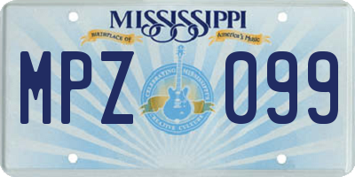 MS license plate MPZ099