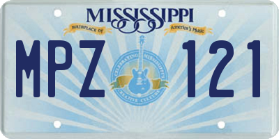 MS license plate MPZ121