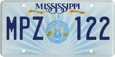 MS license plate MPZ122