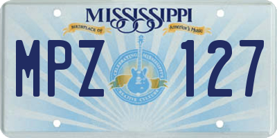 MS license plate MPZ127