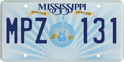 MS license plate MPZ131