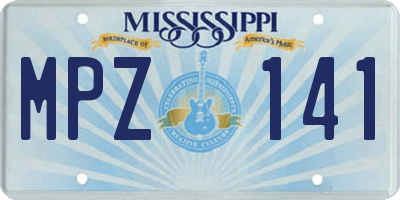 MS license plate MPZ141