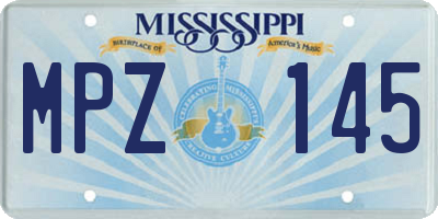 MS license plate MPZ145