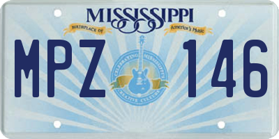 MS license plate MPZ146