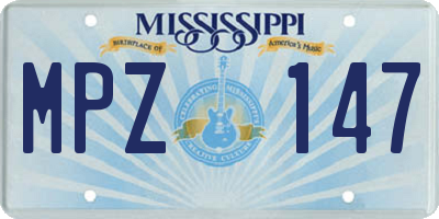 MS license plate MPZ147