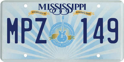 MS license plate MPZ149