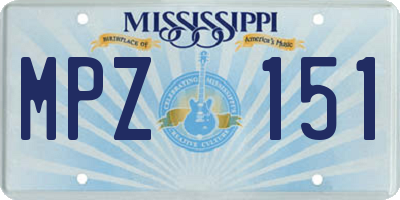 MS license plate MPZ151