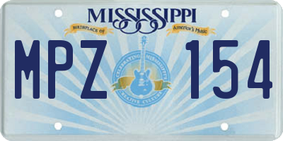 MS license plate MPZ154