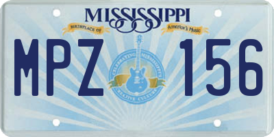MS license plate MPZ156