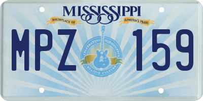 MS license plate MPZ159