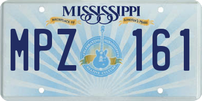 MS license plate MPZ161