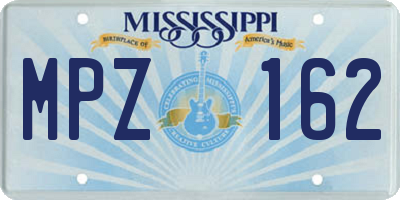 MS license plate MPZ162