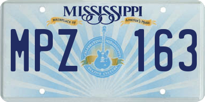 MS license plate MPZ163