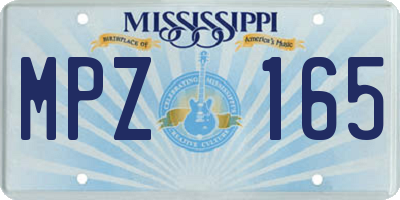 MS license plate MPZ165