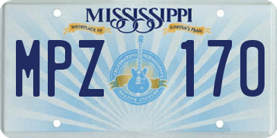 MS license plate MPZ170