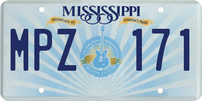 MS license plate MPZ171