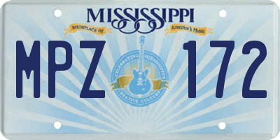 MS license plate MPZ172